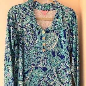 Lilly Pulitzer button up sweatshirt L